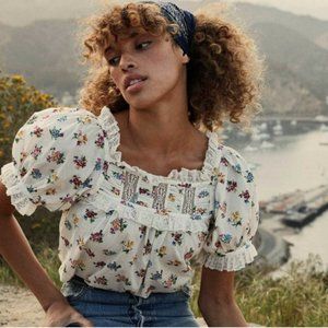 Doen Frances Top Fleurs De Jonquille XL